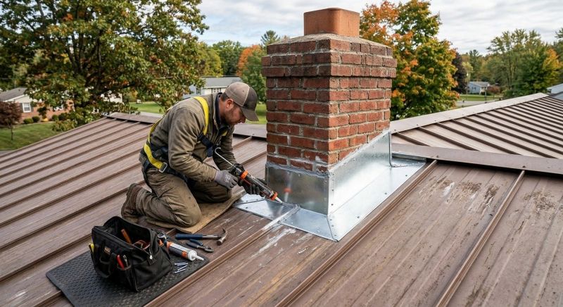 Metal Roof Flashing Repair in Portage County, OH