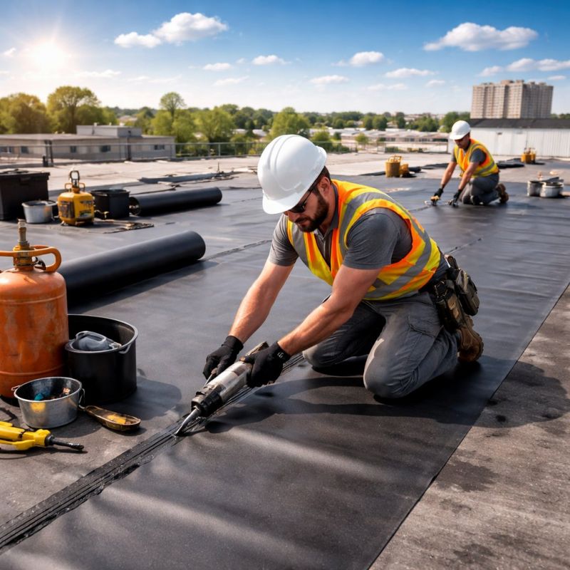 Rubber Roof Installation in Portage County, OH