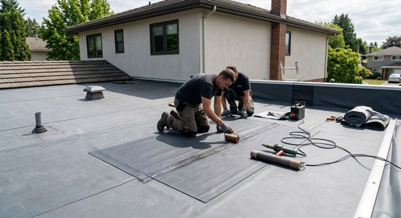 Rubber Roof Repair in Akron, OH