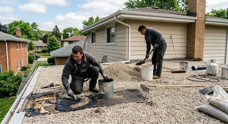 Tar And Gravel Roof Repair in Portage County, OH